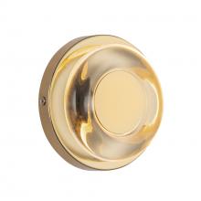  WS97204-MRB/CL - Stephord 4-in Metallic Brass/Clear Glass LED Wall Sconce