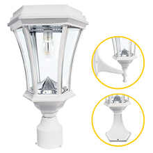  94B233 - Victorian Bulb Solar Light with GS Solar LED Light Bulb Wall Pier 3 Inch Fitter Mounts White Finish