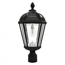  98B012 - Royal Bulb Solar Lamp with GS Solar LED Light Bulb - 3 Inch Fitter Mount - Black Finish