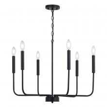  H0297 - Belden 26-in. 6 Light Chandalier Matte Black