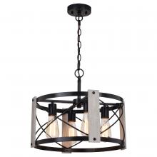  P0365 - Burien 18-in. 4 Light Pendant Black and Washed Ash