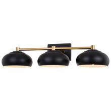  W0385 - Belmont 3 Light Vanity Matte Black and Satin Brass