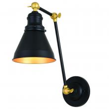  W0400 - Alexis 6-in. Adjustable Wall Light Oil Rubbed Bronze and Satin Gold
