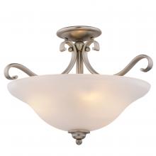  C0310 - Monrovia 17-in. Semi Flush Ceiling Light or Pendant (Dual Mount) Brushed Nickel