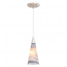  P0410 - Milano 4.25-in. Mini Pendant Marble Swirl Satin Nickel