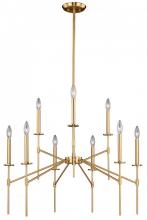  H0180 - Kedzie 9L Chandelier Natural Brass