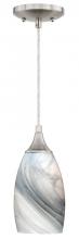  P0176 - Milano 4.75-in Mini Pendant Marble Swirl Glass Satin Nickel