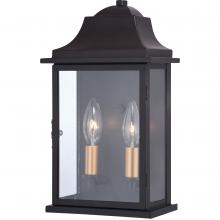  T0565 - Bristol 7.5 in.W Outdoor Wall Light Oil Burnished Bronze with Light Gold