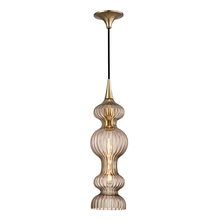  1600-AGB-BZ - 1 LIGHT PENDANT WITH BRONZE GLASS