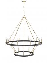  95015-MB/MG - Carruth 15-Light Chandelier Ceiling Light Matte Black / Modern Gold