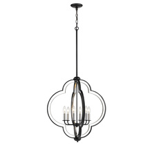  3476-MB/BN - 6-Light Pendant light Matte Black/Brushed Nickel