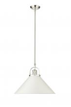  20901-PN/MW - Artistan 1-Light Pendant light Polished Nickel/Matte White