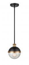  4250-MB/AB - Ellmira 1-Light Pendant light Matte Black/ Aged Brass