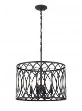  4214-MB - Arelyn 4-Light Pendant light Matte Black