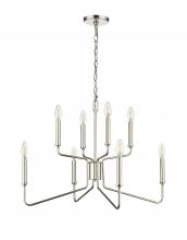  29008-PN - Raven 8-Light Chandelier Ceiling Light Polished Nickel