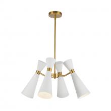  CH574424WHAG - Blake 24-in White/Aged Gold Socket Chandelier