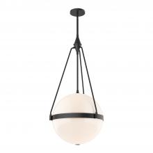  PD406418MBGO - Harmony 18-in Matte Black/Glossy Opal Glass 4 Lights Pendant