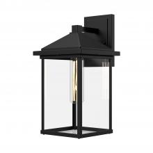  EW552007BKCL - Larchmont 6-in Clear Glass/Textured Black 1 Light Exterior Wall Sconce