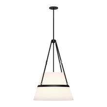  PD546719MBWL - Oliver 18-in Matte Black/White Linen 1 Light Pendant