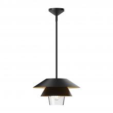  PD475113MBCL - Tetsu 13-in Matte Black/Clear Glass 1 Light Pendant