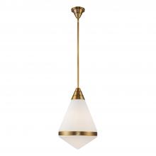  PD348022VBOP - Willard 22-in Vintage Brass/Opal Matte Glass 1 Light Pendant