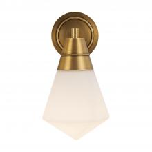  WV348106VBOP - Willard 6-in Vintage Brass/Opal Matte Glass 1 Light Wall/Vanity