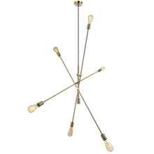 Dainolite 816P-AGB - 6 Light Incandescent Adjustable Pendant Aged Brass Finish