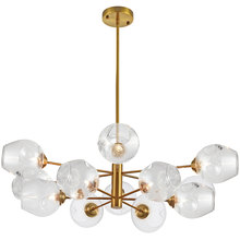  ABI-3312P-VB-SP-CLR - 12LT Chandelier, VB with Clear Glass