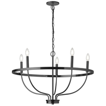 Dainolite CSR-295C-MB - 5 Light Incandescent Matte Black Chandelier