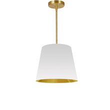  ODR-S-692 - 1LT Oversized Drum Pendant Small, WH/GLD Shade