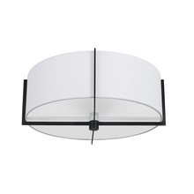 Dainolite PST-153SF-MB-WH - 3 Light Incandescent Semi-Flush Mount, Matte Black with White Shade