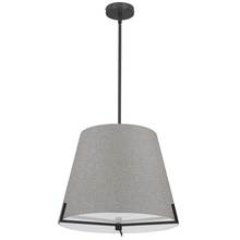 Dainolite PST-184P-MB-GRY - 4 Light Incandescent Pendant Matte Black with Grey Fabric shade