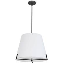 Dainolite PST-184P-MB-WH - 4 Light Incandescent Pendant Matte Black with White Fabric shade