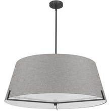 Dainolite PST-324P-MB-GRY - 4 Light Incandescent Pendant Matte Black with Grey Fabric shade