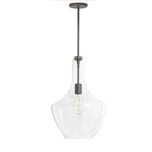  PTL-121P-MB - 1 Light Incandescent Pendant, Matte Black with Clear Glass