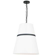 Dainolite SYM-183P-MB-WH - 3 Light Incandescent Matte Black Pendant w/ White Shade