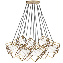  TSN-16P-GLD - 16 Light Halogen Pendant, Gold with White Glass