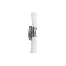 Dainolite WTY-192W-SLV - 2 Light Wall Sconce in Silver w/ Opal Glass