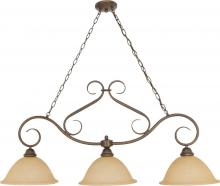  60/1025 - Castillo - 3 Light Island Pendant with Champagne Linen Washed Glass - Sonoma Bronze Finish