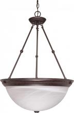  60/212 - 3 Light - 20" Pendant with Alabaster Glass - Old Bronze Finish