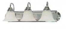  60/317 - Ballerina - 3 Light 24" Vanity with Alabaster Glass - Polished Chrome Finish