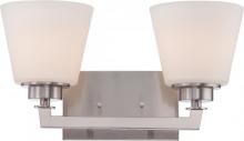  60/5452 - Mobili - 2 Light Vanity with Satin White Glass - Brushed Nickel Finish