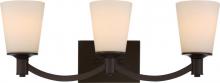  60/5923 - Laguna - 3 Light Vanity with White Glass - Aged Bronze Finish