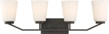  60/6344 - Nome - 4 Light Vanity with Satin White Glass - Mahogany Bronze Finish