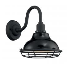  60/7001 - Newbridge - 1 Light Sconce with- Black and Silver & Black Accents Finish