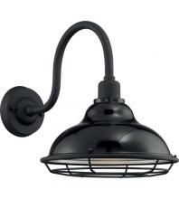  60/7002 - Newbridge - 1 Light Sconce with- Black and Silver & Black Accents Finish