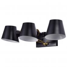  60/7383 - Baxter; 3 Light Vanity; Black with Burnished Brass