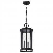  60/8115 - Broadstone; 2 Light Hanging Lantern; Matte Black with Clear Seeded Glass