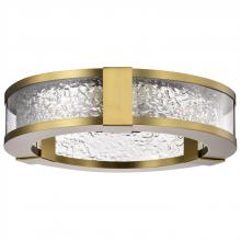  62/2012 - Darrow; 13 Inch LED Flush Mount; Vintage Brass; Acrylic Panels