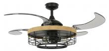  51106001 - Fanaway Montclair 48-inch Black with Teak Trim AC Ceiling Fan with Light